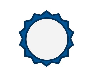 Daire mavi amblemi sınır dekorasyon süsleme şablonu