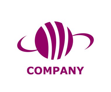 Logo tasarlamak daire genel iş için mor rengi ile gezegen gibi