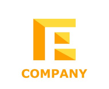 logo sembol türü harf p logo tasarım fikir illüstrasyon lowpoly kare kutu şekli p sarı renk ile