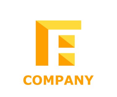 logo sembol türü harf logo tasarım fikir illüstrasyon lowpoly kare kutu şeklinde bir sarı renk ile