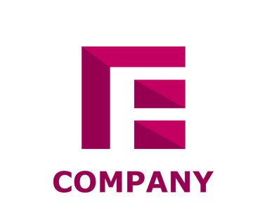 logo sembol türü harf f logo tasarım fikir illüstrasyon lowpoly kare kutu şekli f orkide mor renkle