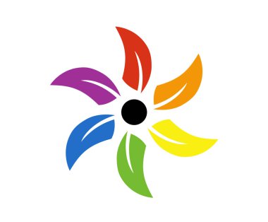 güzel renkli çiçek logo tasarım illüstrasyon siluet fikir kavramı