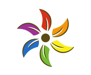 güzel renkli çiçek logo tasarım illüstrasyon siluet fikir kavramı