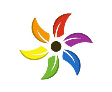 güzel renkli çiçek logo tasarım illüstrasyon siluet fikir kavramı