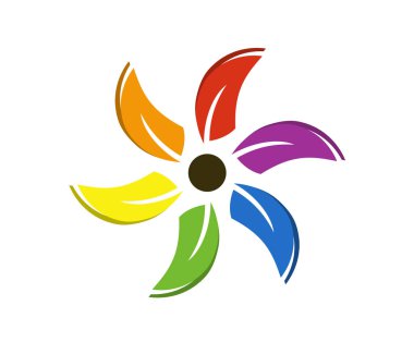 güzel renkli çiçek logo tasarım illüstrasyon siluet fikir kavramı