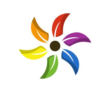 güzel renkli çiçek logo tasarım illüstrasyon siluet fikir kavramı