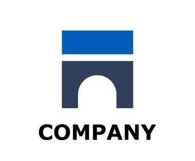 mavi renk tünel mimari logo tasarım fikir konsept illüstrasyon inşaat