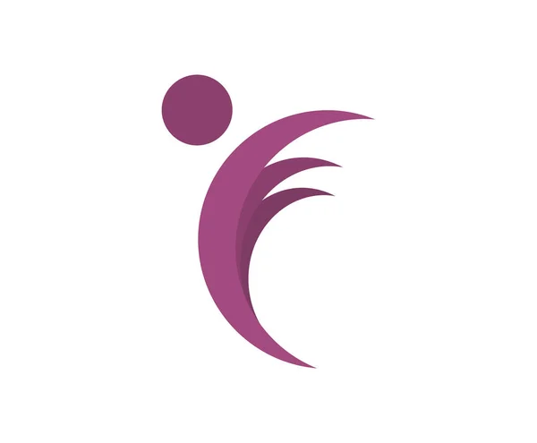 紫アクティブな人のシルエットのロゴの設計図の成長管理や医療機関のコミュニティ グループの人の — ストックベクタ