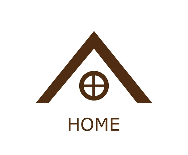 Brown Color Roof House Building Construction Logo Idea Design Illustration — Stock Vector