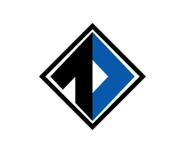 Gambar Desain Logo Persegi Warna Biru Bersih Modern Dengan Gaya - Stok Vektor