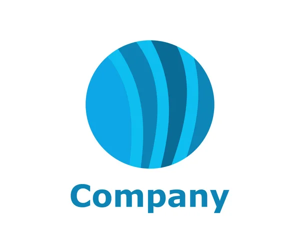 Gambar Desain Logo Dari Lingkaran Seperti Planet Dengan Warna Biru - Stok Vektor
