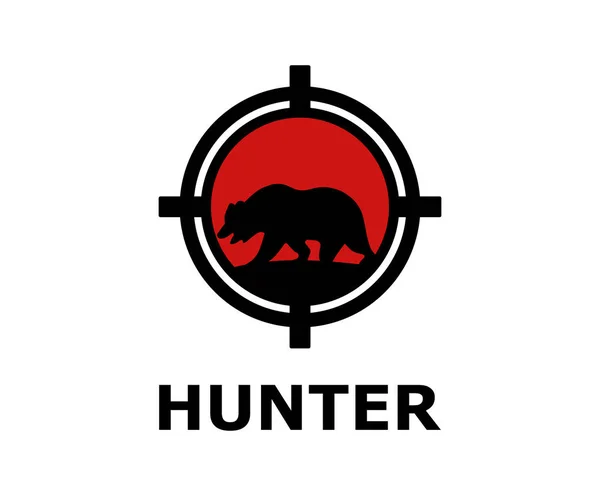 bear point target animal riffle for hunting design for hunter logo idea concept illustration