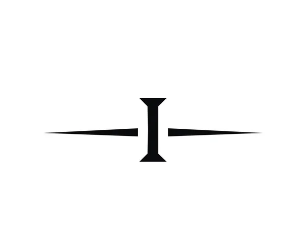 Römische Ziffer Typ Eins Buchstabe Buchstabe Logo Markieren Ikonische Design — Stockvektor