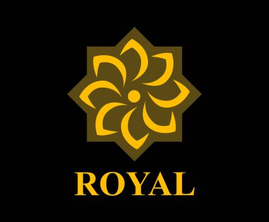 altın rengi Kraliyet lotus çiçeği sağlık Lüks Sanayi logo fikir tasarlamak için