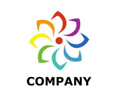 renkli renk royal lotus çiçeği sağlık Lüks Sanayi logo fikir tasarlamak için