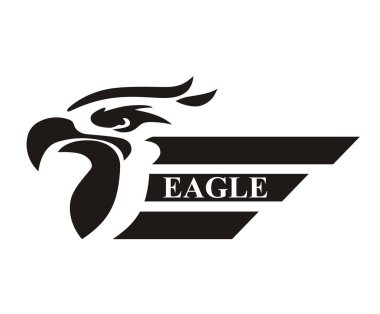 Siyah renk kartal zeka çizgisi siluet Dövme logo tasarlamak spor ekip ihtiyacı için siyah daire