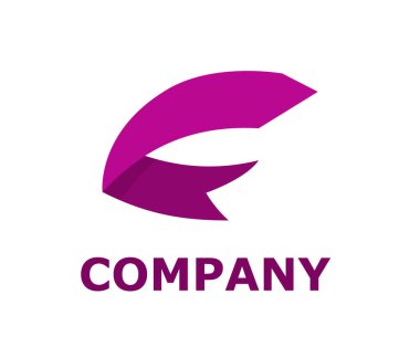 mor renk kurdele kağıt şekil türü c harfi alfabe logo tasarım fikir illüstrasyon kavramı gibi