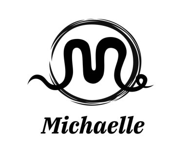 satır logo sembol türü mektup m logo tasarım fikir illüstrasyon siyah renk ile boyama fırça dan soyut