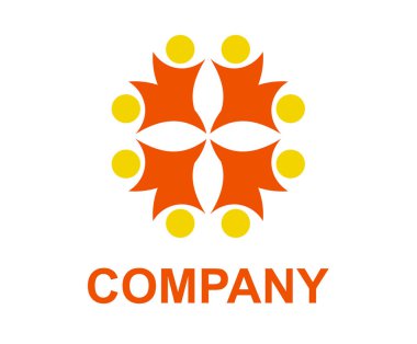 etkinlik eğlenceli grup çocuk veya kişi soyut siluet logo tasarım illüstrasyon kavramı için eğitim grubu ya da toplum içinde açık ve park için