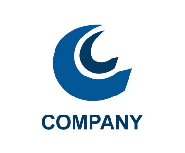 mavi renk şerit şekli harfi c ok dönüş daire Soyut logo tasarım fikir konsept illüstrasyon gibi gibi