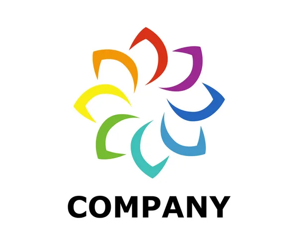健康高級産業ロゴのアイデア デザイン イラストのカラフルな色ロイヤル ロータス花 — ストックベクタ