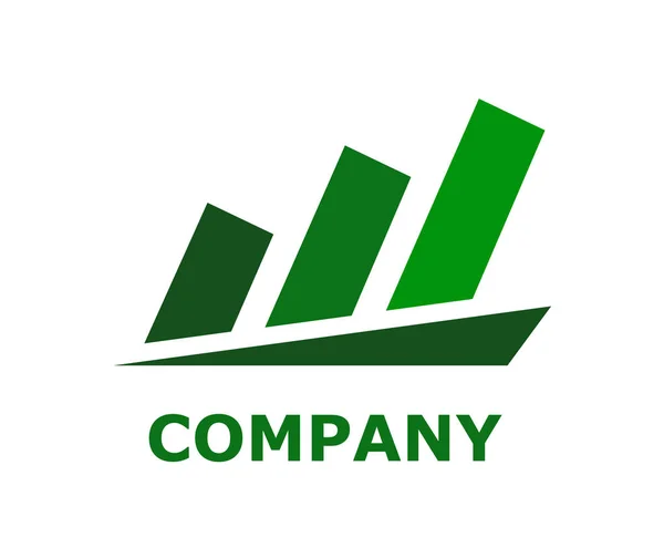 Colore Verde Crescere Grafico Diagramma Barre Rapporto Logo Design Idea — Vettoriale Stock