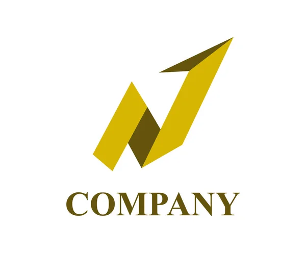 Yellow Color Letter Arrow Line Grow Logo Design Illustration Idea — Stock Vector
