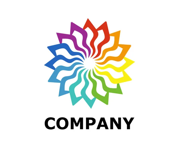 Cor Colorida Flor Lótus Real Para Saúde Luxo Indústria Logotipo — Vetor de Stock