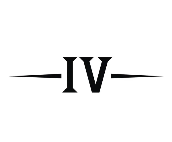 Roman Numerical Number Type Four Alphabet Letter Logo Mark Iconic — Stock Vector
