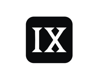 Roma sayısal sayı 9 dokuz Alfabe harf logo işareti ikonik tasarlamak için Takvim sayı ya da herhangi bir sayı kare kutusuna yazın