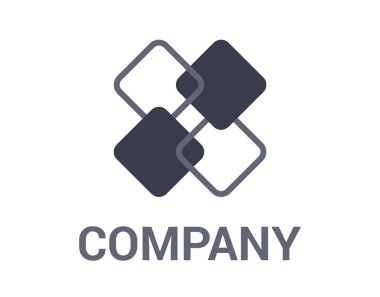 Mimarlık kurumsal şirket için kare blok dikdörtgen satırından dört gri renk logo tasarım illüstrasyon soyut şekli