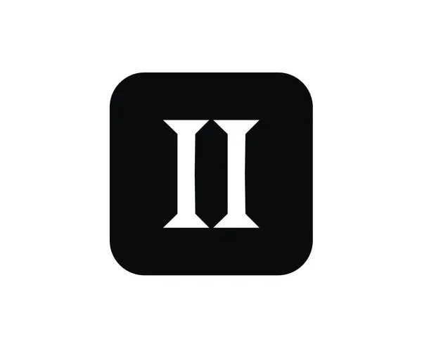Romersk Numerisk Nummer Skriver Två Alfabetet Brev Logotyp Varumärket Ikoniska — Stock vektor
