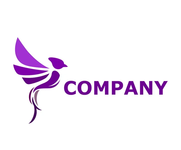 Фіолетовий Колір Логотипу Дизайну Ілюстрація Польоту Або Дикої Природи Компанії — стоковий вектор