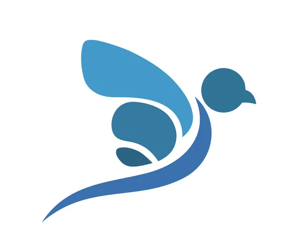 Blue Color Logo Design Illustration Flight Wildlife Company Bird Animal — Stock Vector