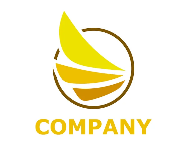 Gambar Desain Logo Warna Merah Bentuk Perusahaan Seperti Siluet Bulu - Stok Vektor
