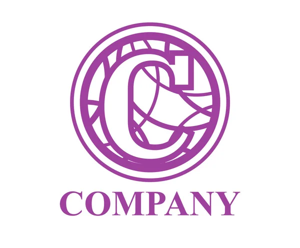 Lila Färg Logotyp Symbol Typ Brev Inledande Business Logo Design — Stock vektor