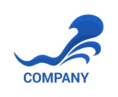 dalga beach türüne okyanus mavi renk harfi w logo tasarım fikir konsept illüstrasyon