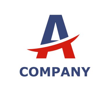 mavi ve kırmızı renk logo sembol dilim türü mektup bir bıçak ilk iş logo tasarım fikir illüstrasyon şekli modern premium şirket için tarafından