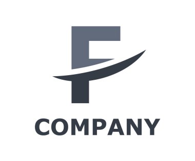 Gri renk logo sembol dilim tarafından bıçak ilk iş logo tasarım fikir illüstrasyon şekli modern premium şirket için mektup yazın