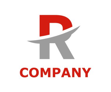 bıçak ilk iş logo tasarım fikir illüstrasyon şekli modern premium şirket için tarafından renk logo sembol dilim türü harf r gri kırmızı ve ışık