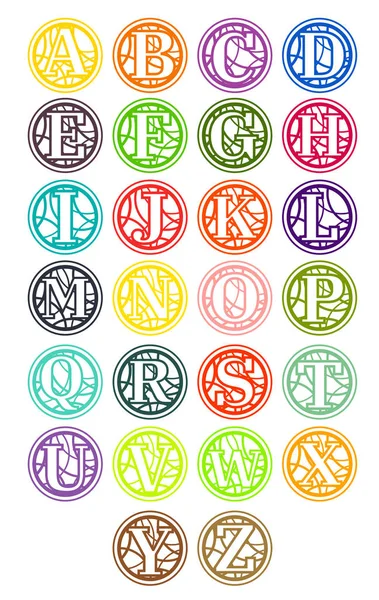 Logo Coloré Symbole Type Lettre Tous Alphabet Entreprise Initiale Logo — Image vectorielle