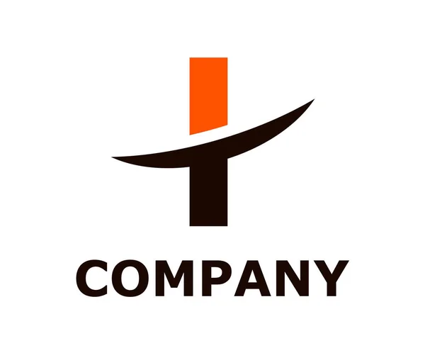 Черный Оранжевый Цвет Логотипа Символ Нарезки Типа Буква Лезвию Первоначальный — стоковый вектор