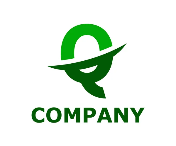 Vert Clair Vert Couleur Logo Symbole Tranche Type Lettre Par — Image vectorielle
