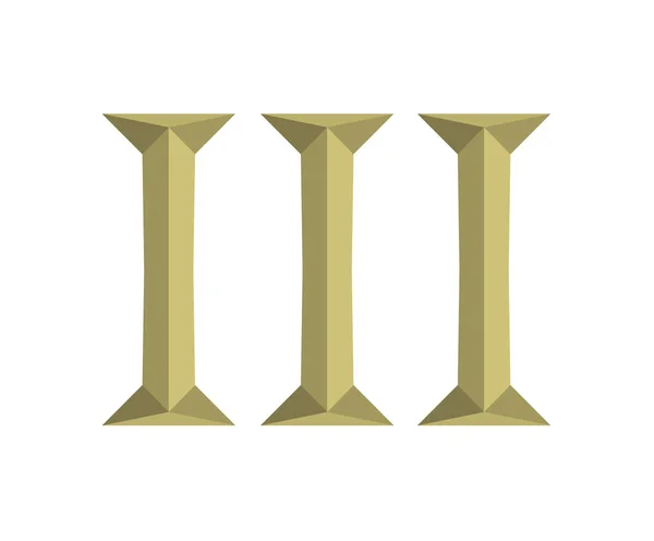 Roman Numerical Number Type Three Alphabet Letter Logo Mark Iconic — Stock Vector