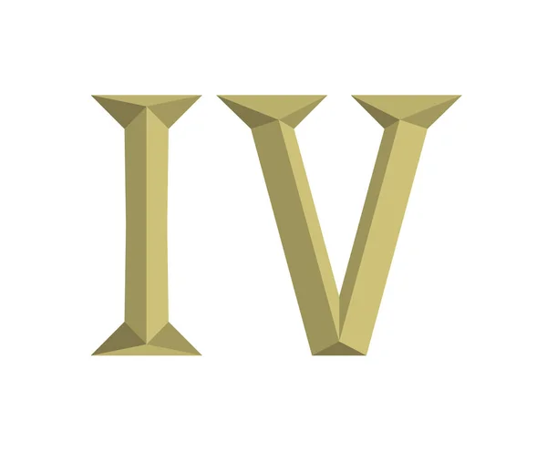 Numero Romano Tipo Quattro Alfabeto Lettera Logo Marchio Iconico Disegno — Vettoriale Stock