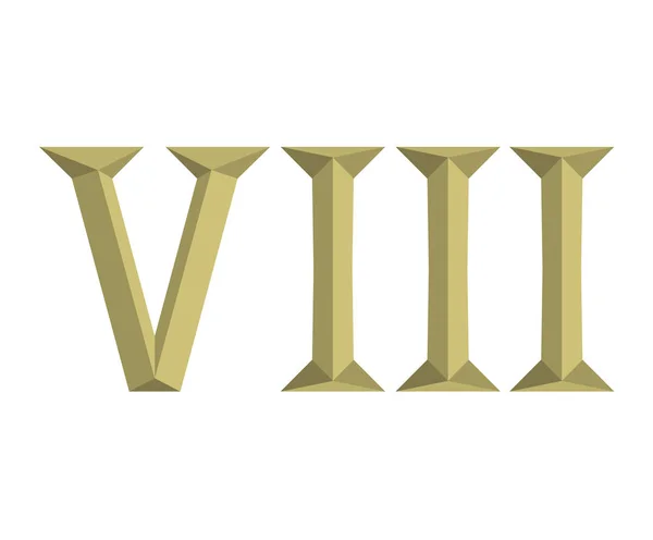 Número Numérico Romano Tipo Oito Alfabeto Letra Logotipo Marca Icônico — Vetor de Stock