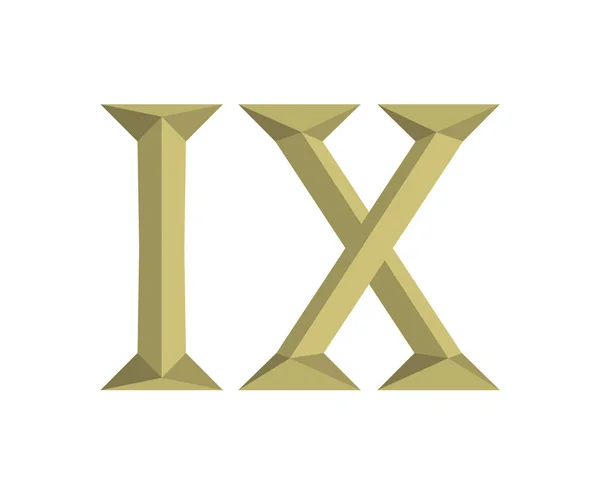 Romersk Numerisk Nummer Typ Nio Alfabetet Brev Logotyp Varumärket Ikoniska — Stock vektor