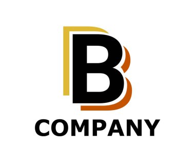 altın ve kahverengi renk logo simge çift çizgi neon ışık tür mektup b ilk iş logo tasarım fikir illüstrasyon şeklini modern premium şirket için gibi