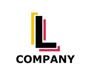 logo simge çift çizgi neon ışık tür mektup l ilk iş logo tasarım fikir illüstrasyon şeklini modern premium şirket için gibi altın ve kırmızı renk