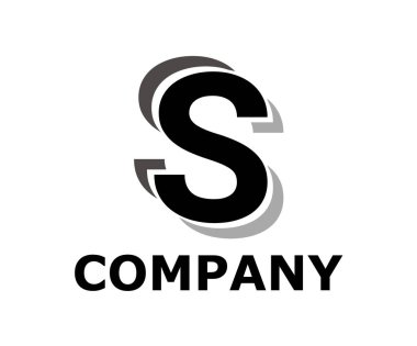 koyu gri ve neon ışık türü harf s ilk iş logo tasarım fikir illüstrasyon şekli modern premium şirket için gibi kül gri renk logo simge çift çizgi